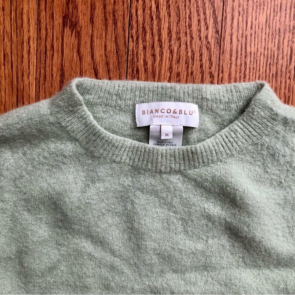 Bianco & Blue Made in Italy Wool Blend Pastel Green Sweater Women's Size M - Picture 3 of 8